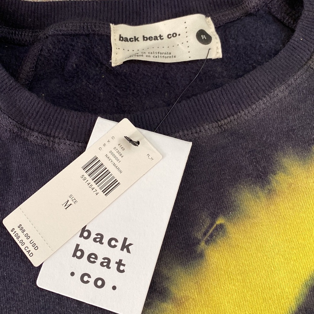 Anthropologie Navy & Yellow Yin Yang Tie-Dye Sweatshirt - Picture 2 of 9